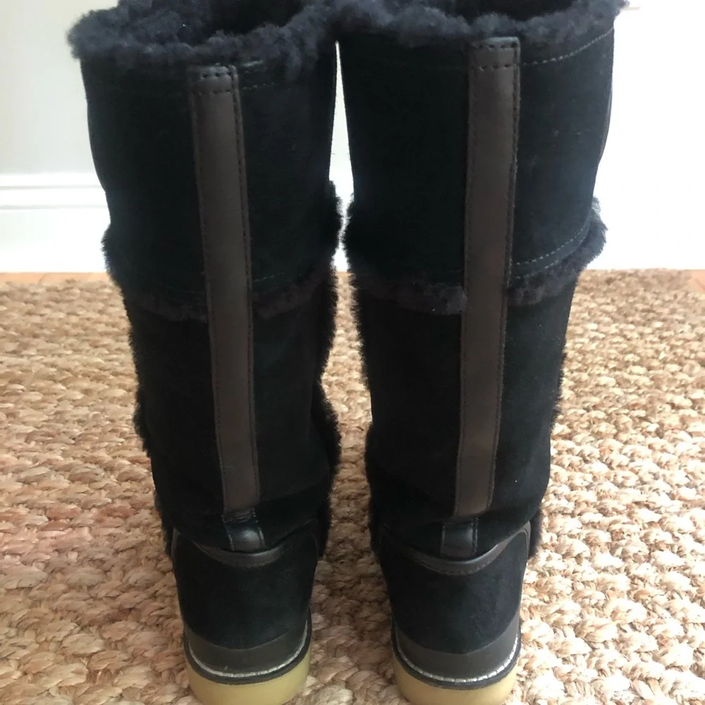 Tory Burch Nadine Mid Shaft Suede and Shearling Boot. Size 7.5